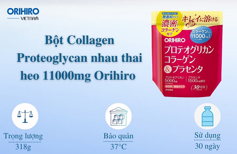 Collagen nhau thai heo Orihiro 11000mg