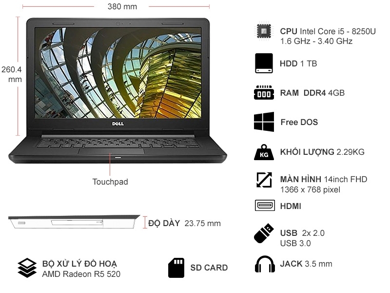 Dell Vostro 3478: Laptop Core i5