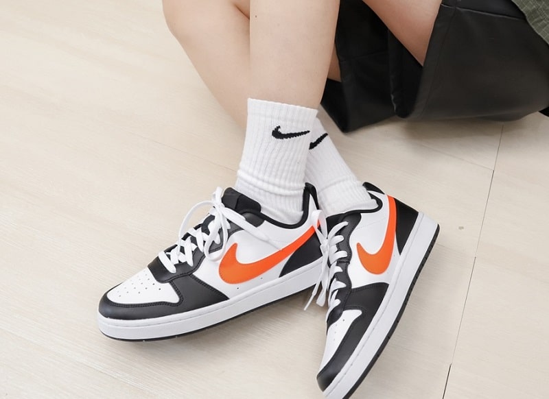 Nike Court Borough Low 2 GS white black orange