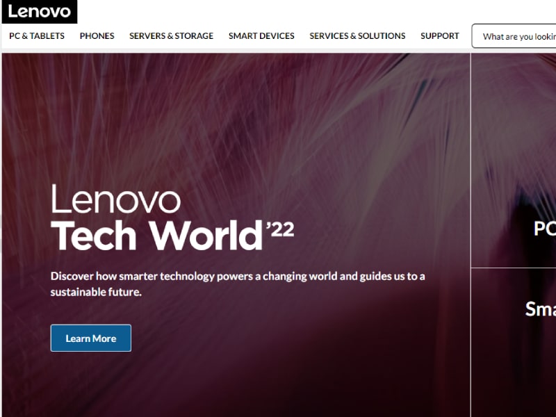 Lenovo website