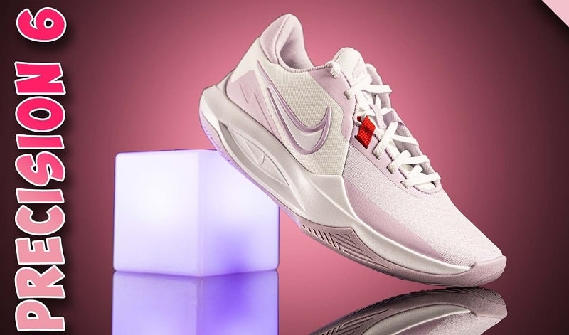 Nike Men's Precision 6 Basketball Shoes White Pink