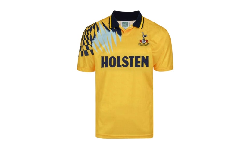 Tottenham Hotspur 1992 Away Retro Football Shirt Yellow Large Polyester